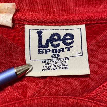 古着 used　00s　90s　Lee　リー　長袖ロゴ刺繍スウェット　トレーナー　NHL　カロライナハリケーンズ　赤　XLサイズ