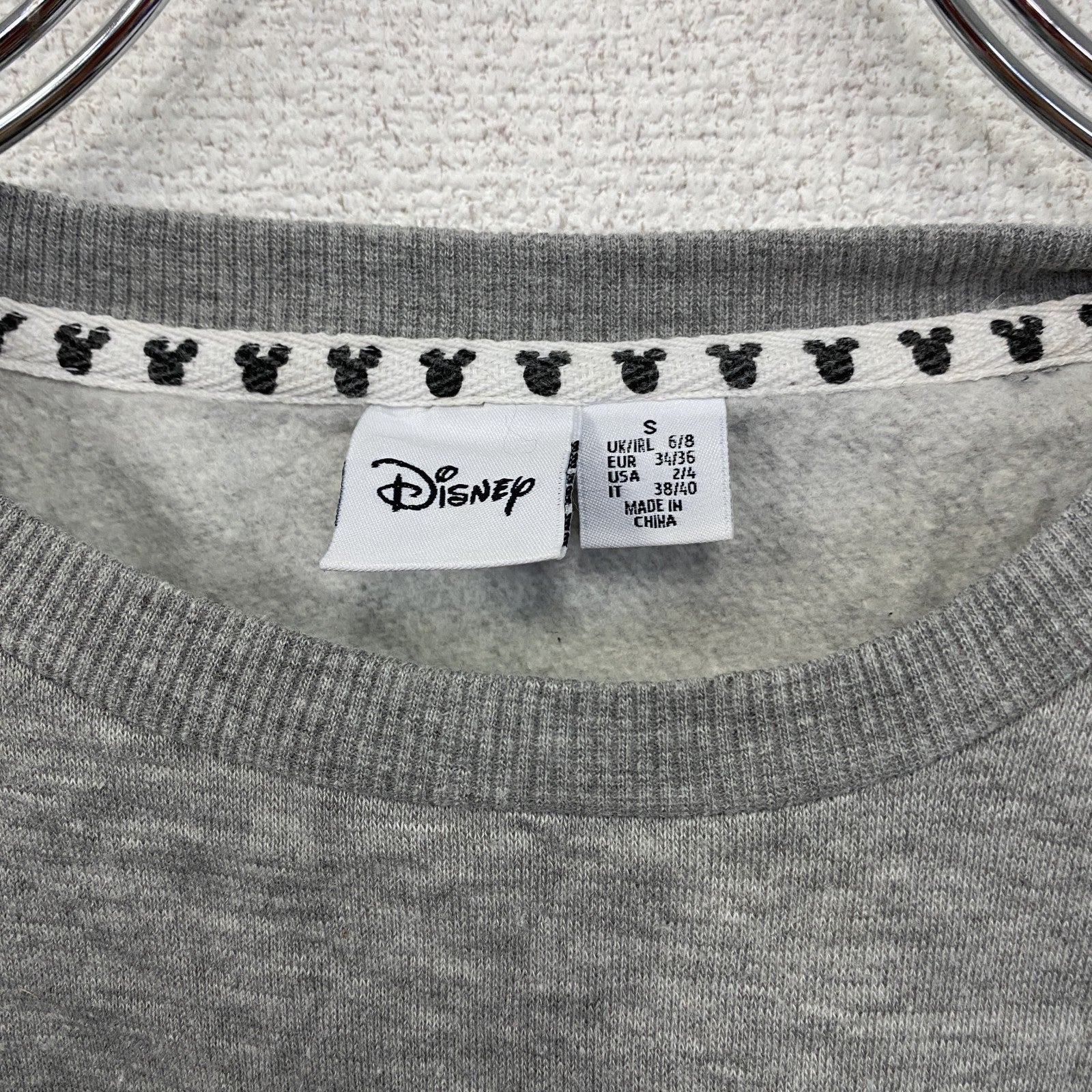 Disney　ディズニー　Mickey Mouse　ミッキーマウス　スウェット/トレーナー　灰色　グレー　Sサイズ　古着