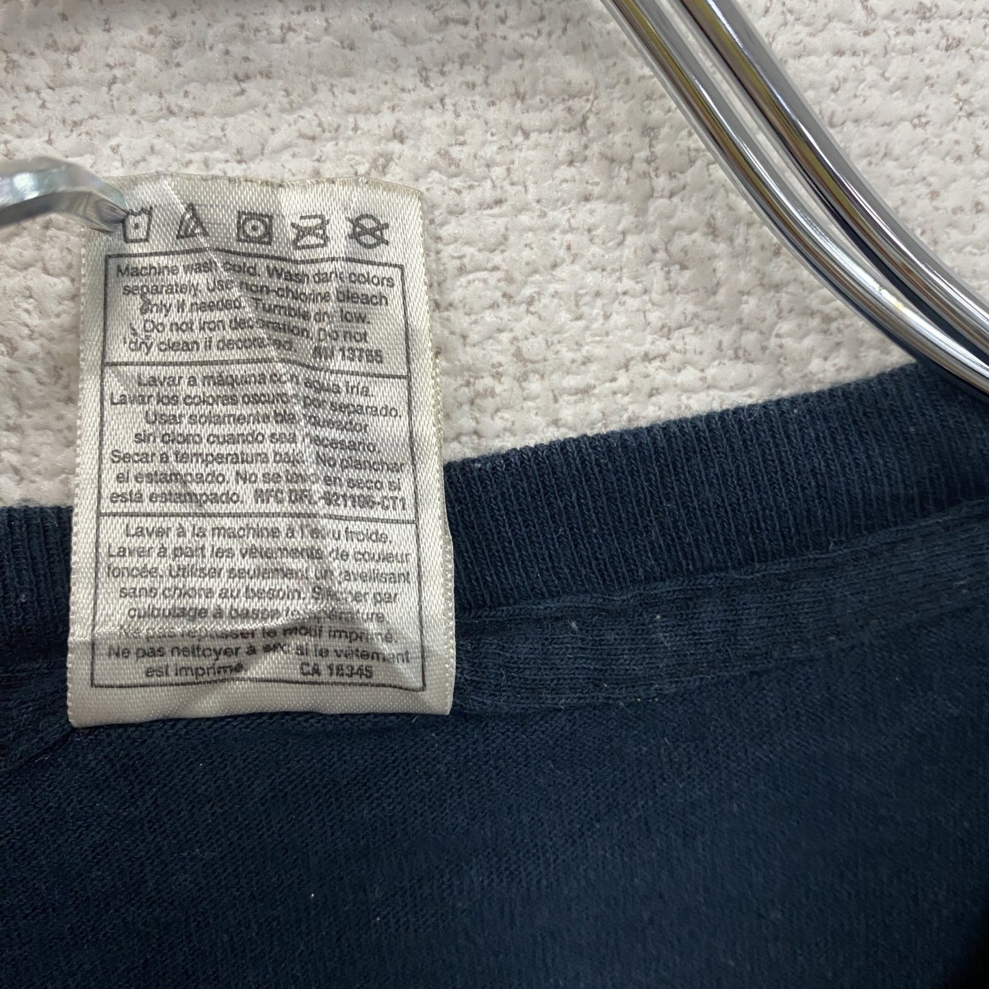 FRUIT OF THE LOOM　フルーツオブザルーム　半袖プリントTシャツ　紺　ネイビー　Lサイズ