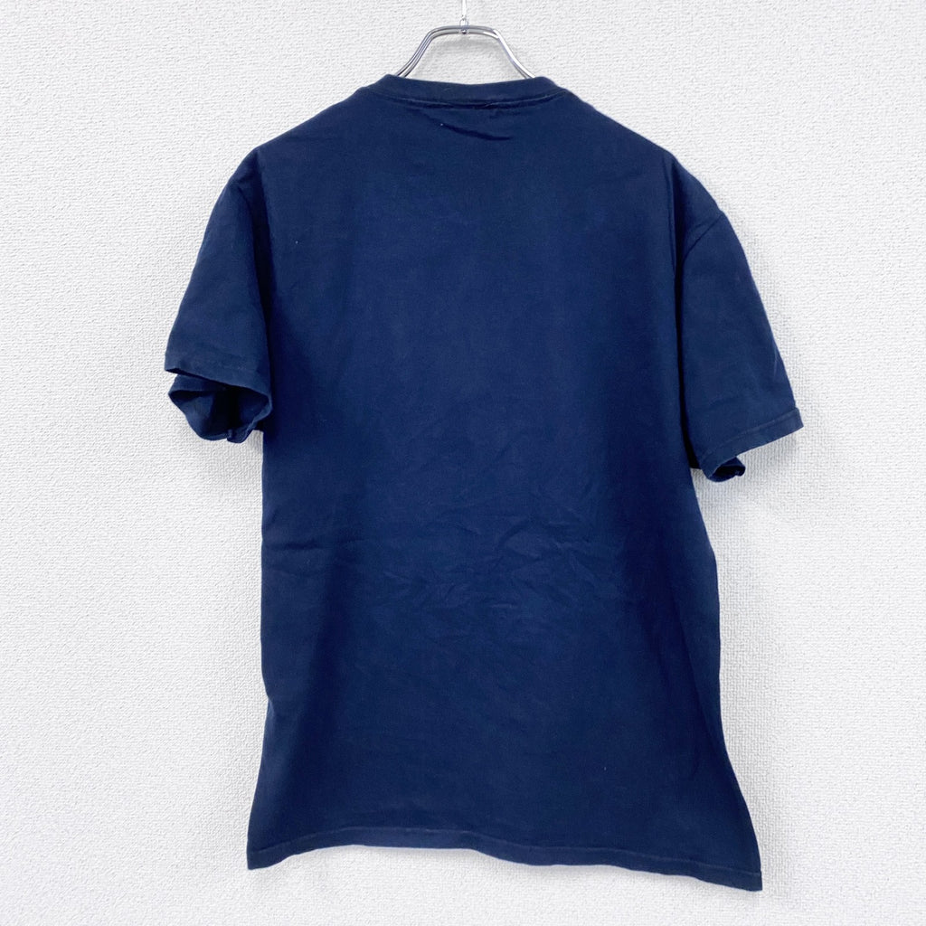 FRUIT OF THE LOOM　フルーツオブザルーム　半袖プリントTシャツ　紺　ネイビー　Lサイズ　古着