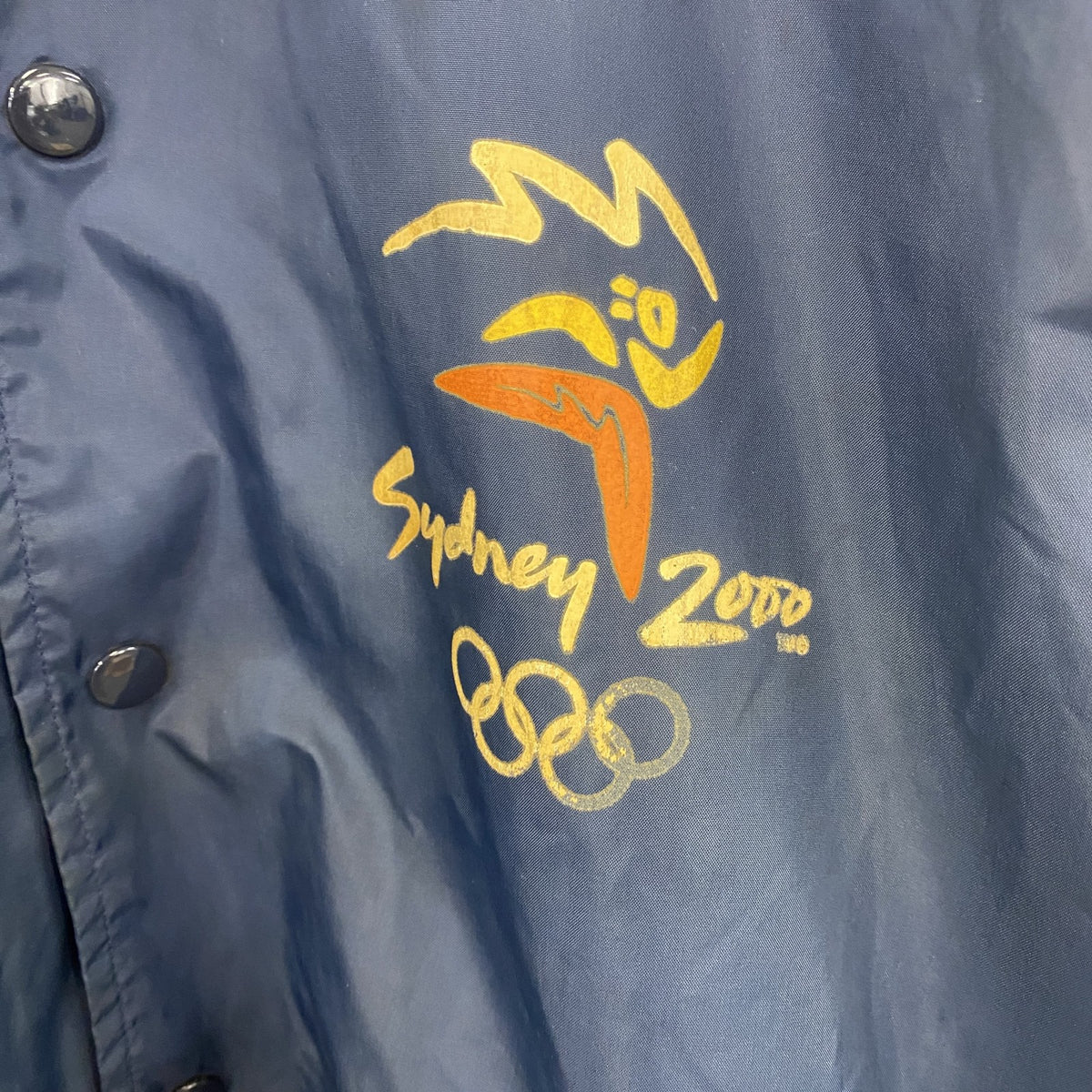 00s　Printstar　Olympic　プリントスター　オリンピック　コーチジャケット/ナイロンジャケット　ヴィンテージ　紺　ネイビー　Fサイズ　古着