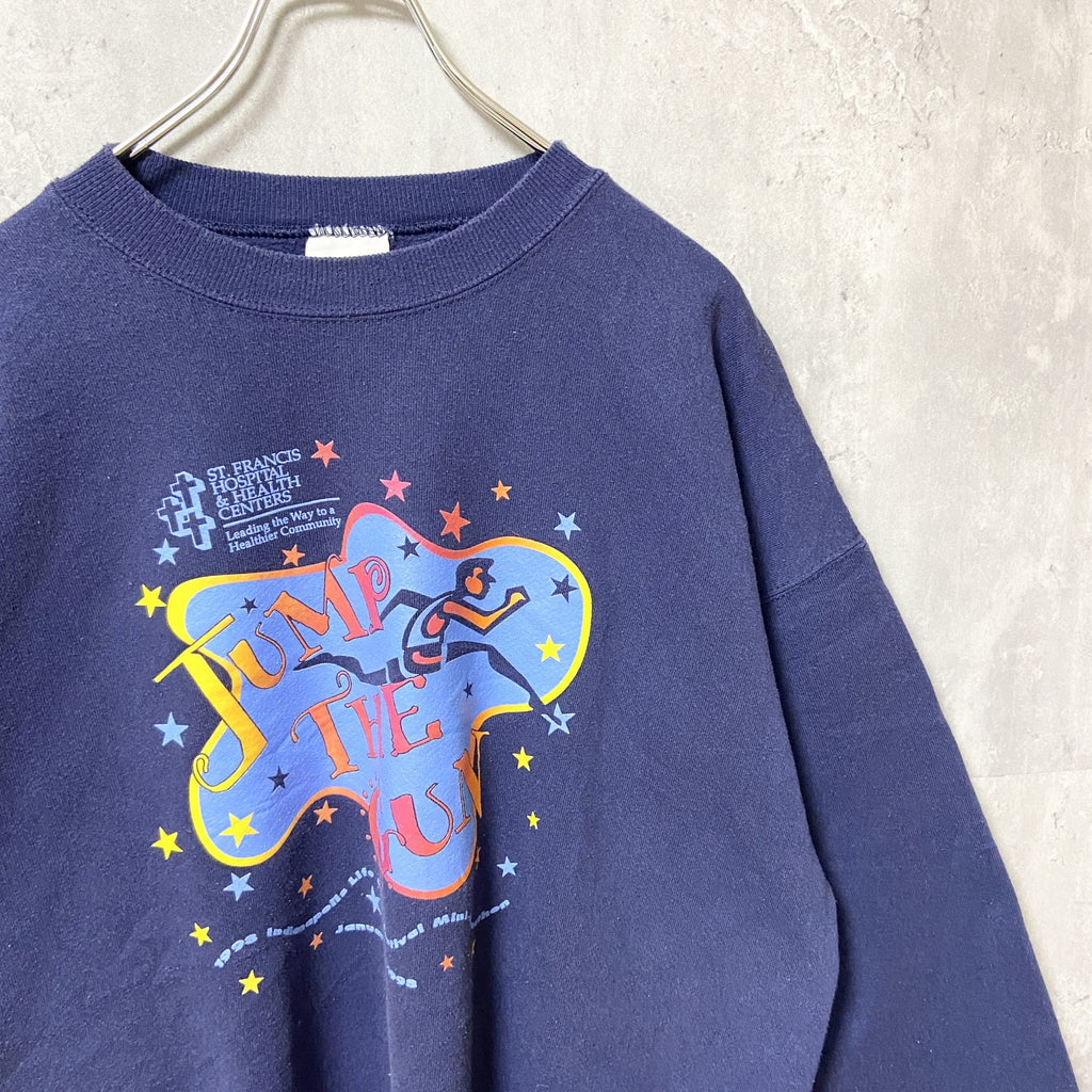 Hanes ヘインズ　90s　ヴィンテージ　長袖プリントスウェット　ビックシルエット　XLサイズ　古着