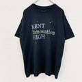 GILDAN　ギルダン　半袖デザインプリントTシャツ　バックプリント　クルーネック　黒　ブラック　KENT　古着