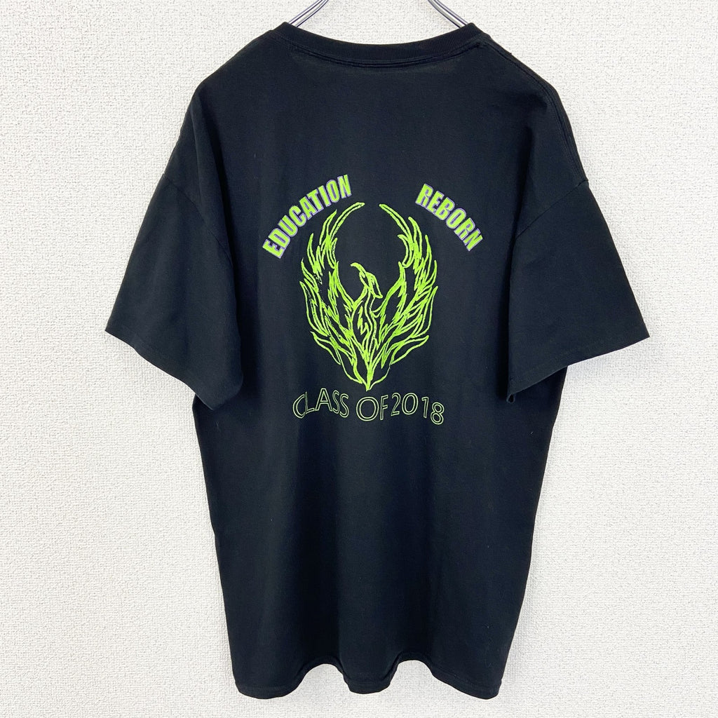 GILDAN　ギルダン　半袖デザインプリントTシャツ　バックプリント　クルーネック　黒　ブラック　KENT　古着