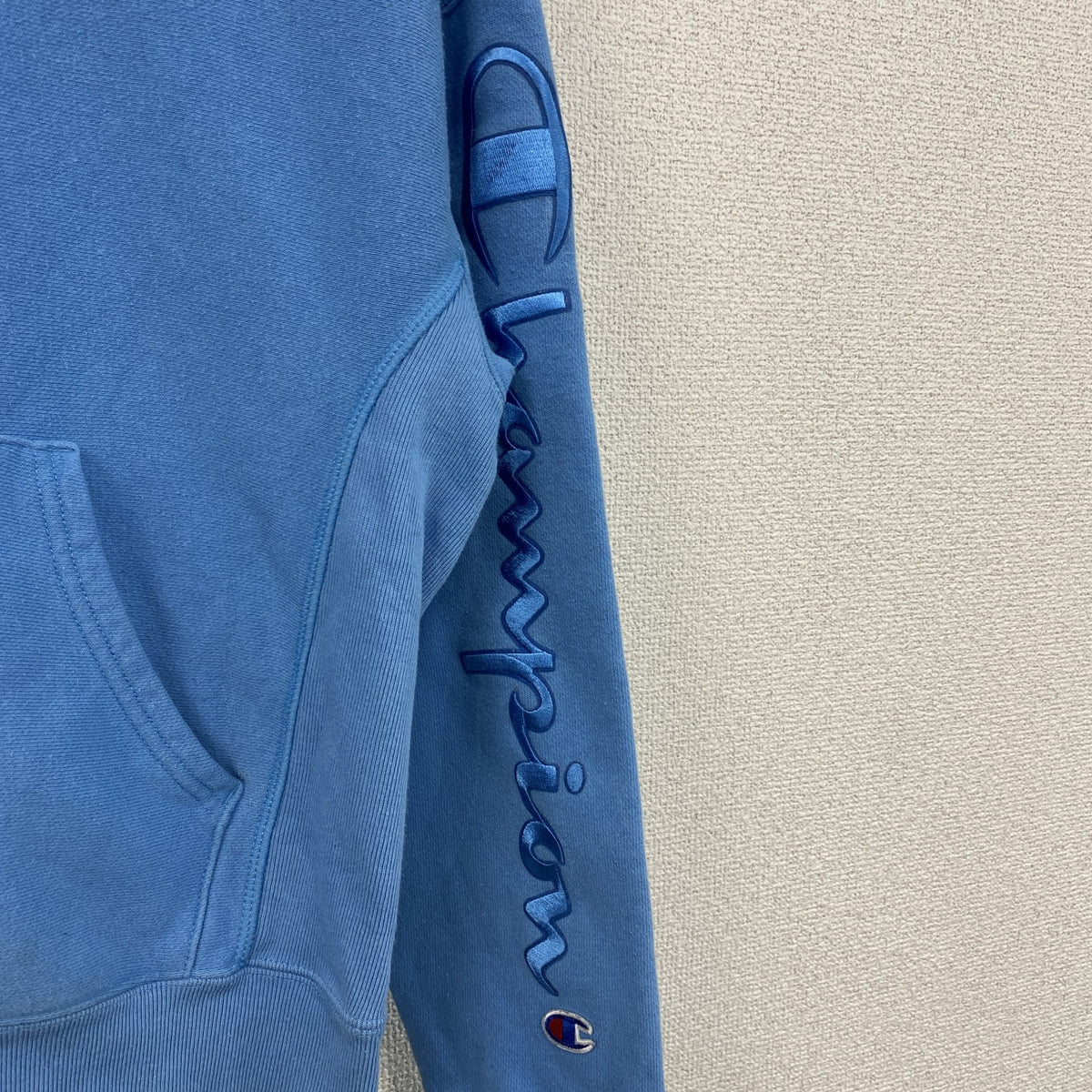 Champion　チャンピオン　リバースウィーブ　スウェットパーカー/フーディー　水色　ライトブルー　Mサイズ トレーナー スウェットトップス フード付き 古着