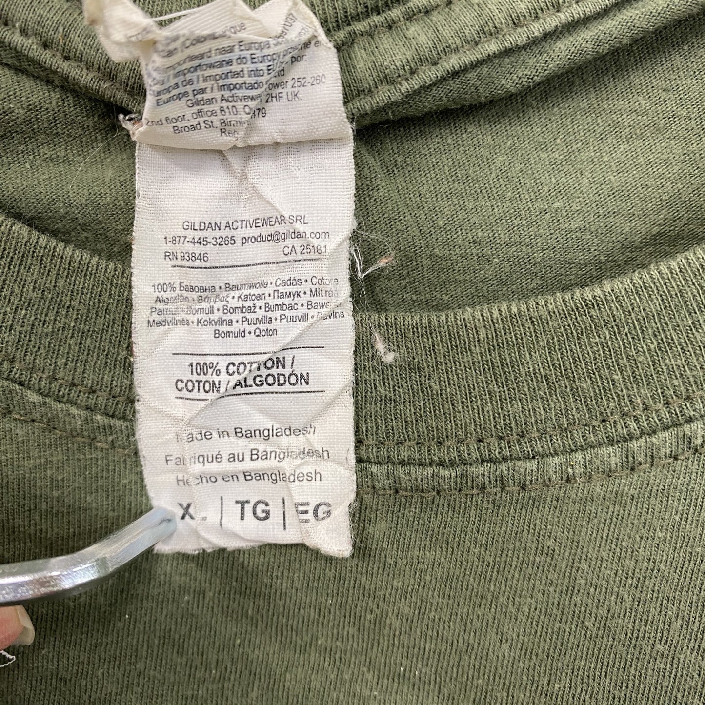 GILDAN　ギルダン　半袖プリントTシャツ　カーキ　XLサイズ