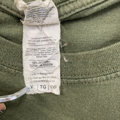 GILDAN　ギルダン　半袖プリントTシャツ　カーキ　XLサイズ