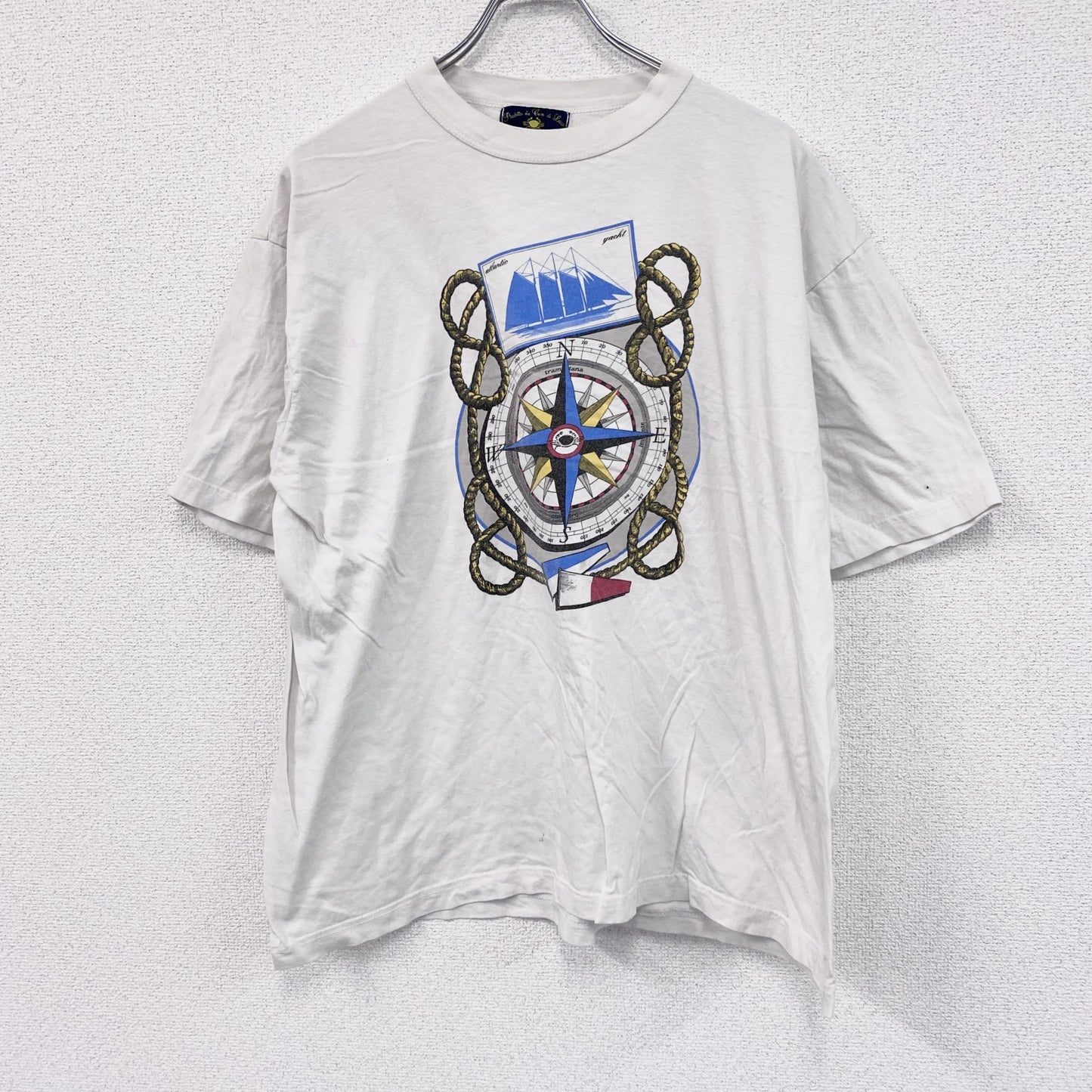 古着 used　Ｈ GRANCHIO　半袖プリントTシャツ　白　ホワイト　XXLサイズ