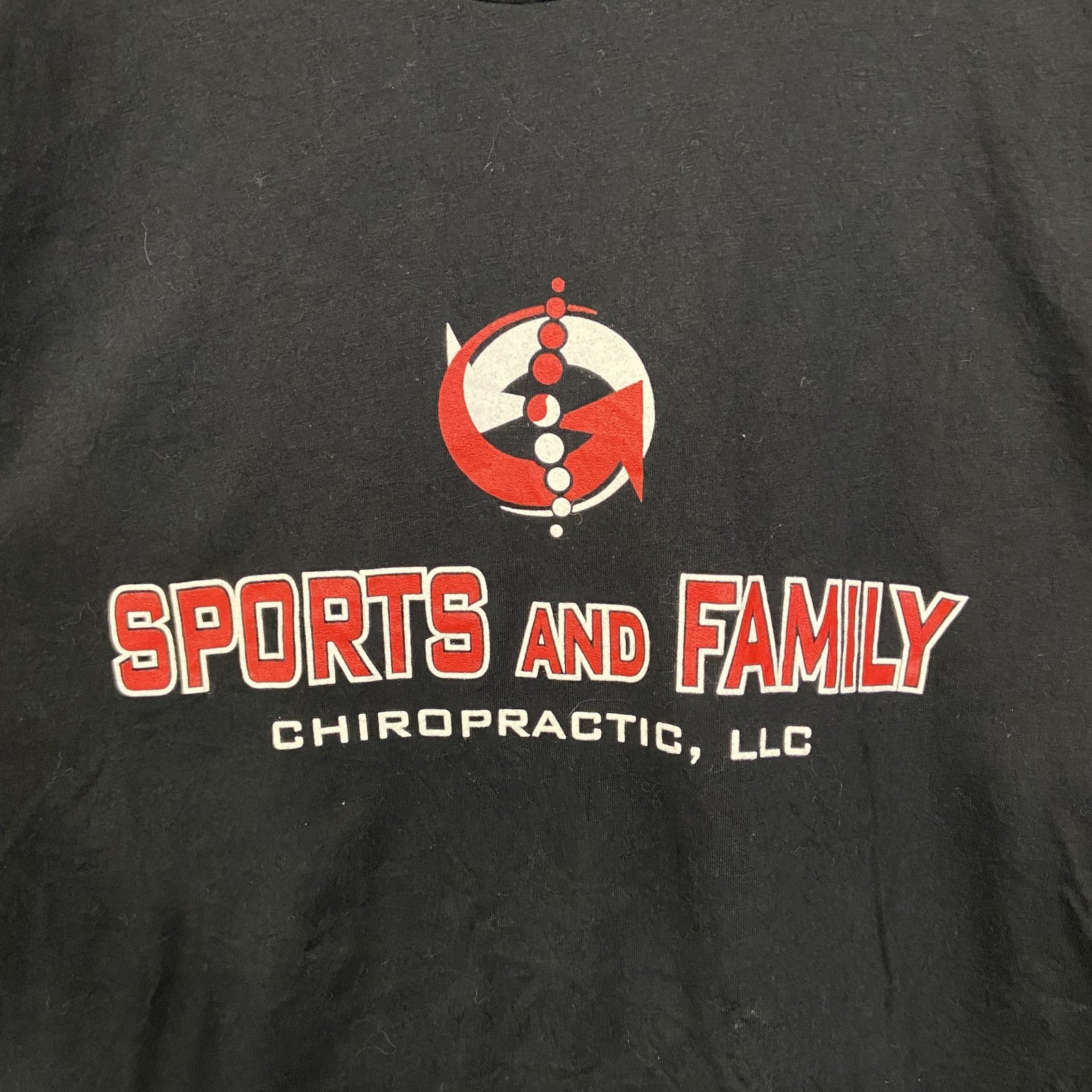 NEXT LEVEL　半袖プリントTシャツ　SPORTS AND FAMILY　クルーネック　ブラック　Mサイズ　古着
