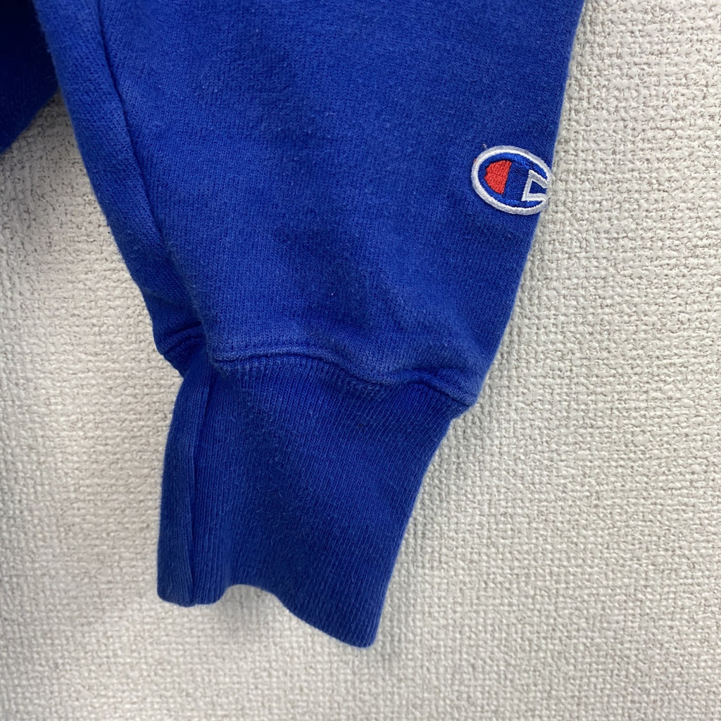 Champion　チャンピオン　リバースウィーブ　スウェットパーカー/フーディー　刺繍ロゴ　ワンポイント　現行　青　ブルー　Mサイズ トレーナー スウェットトップス フード付き 古着