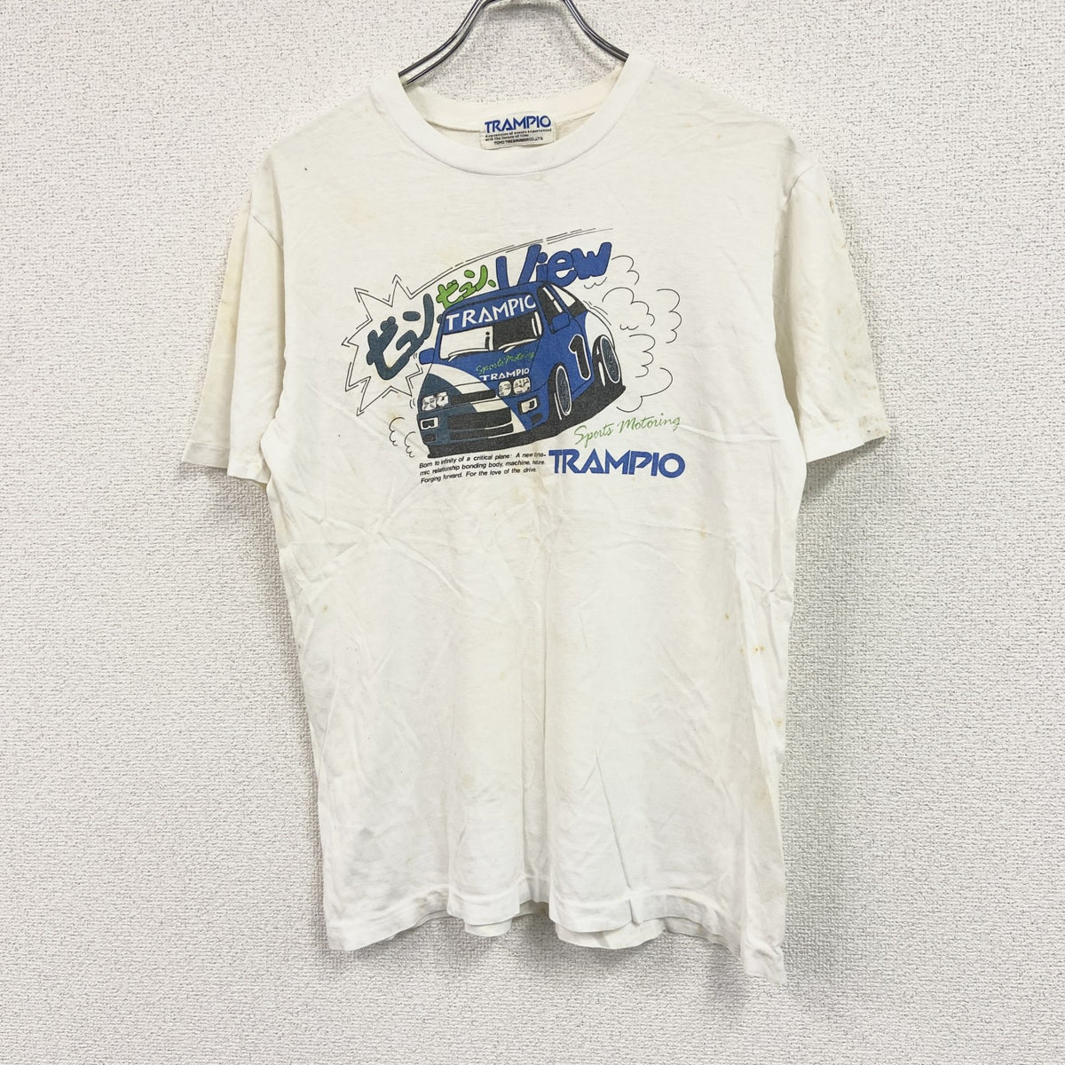 TRAMPIO　トランピオ　半袖プリントＴシャツ　シングルステッチ　白　ホワイト Tシャツ カットソー メンズ 古着