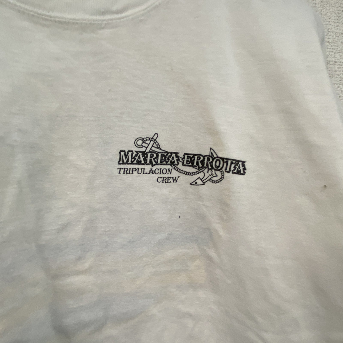 FIREEDX　半袖プリントTシャツ　船　白　ホワイト　古着