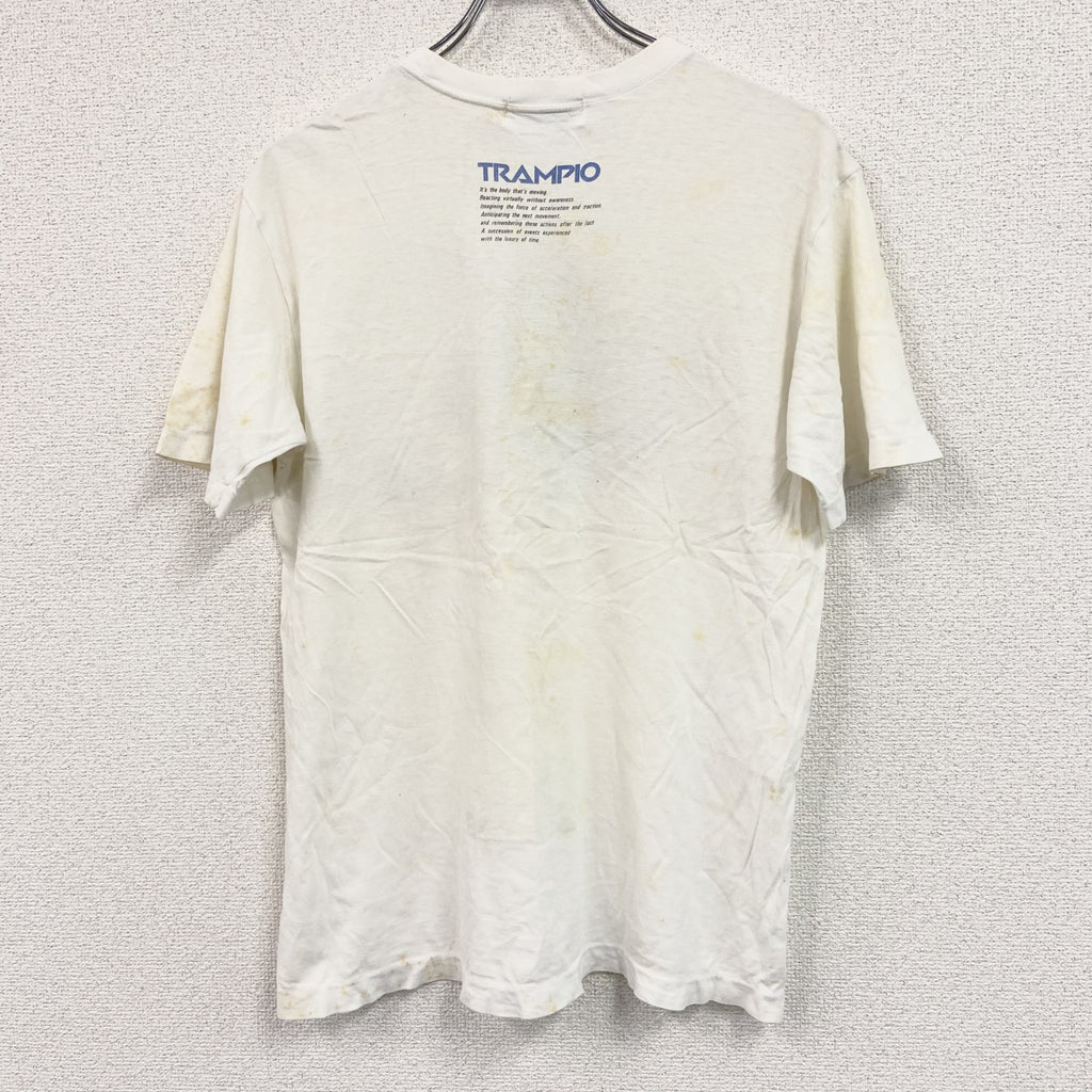 TRAMPIO　トランピオ　半袖プリントＴシャツ　シングルステッチ　白　ホワイト Tシャツ カットソー メンズ 古着