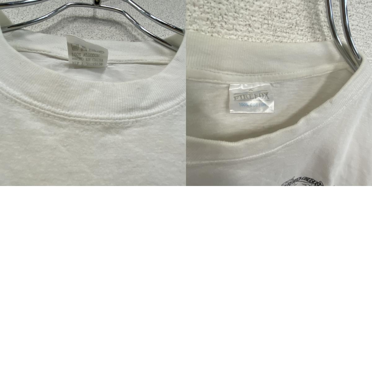 FIREEDX　半袖プリントTシャツ　船　白　ホワイト　古着