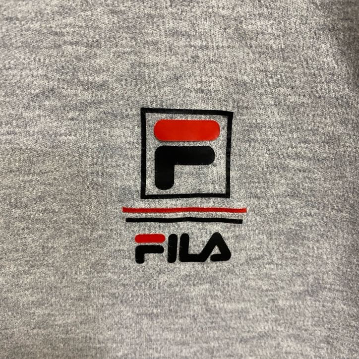 FILA　フィラ　スウェット/トレーナー　ワンポイント　スポーツミックス　ビッグシルエット　灰色　グレー　Lサイズ　古着