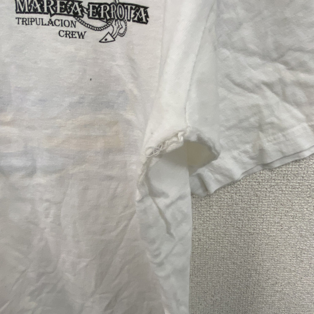 FIREEDX　半袖プリントTシャツ　船　白　ホワイト　古着
