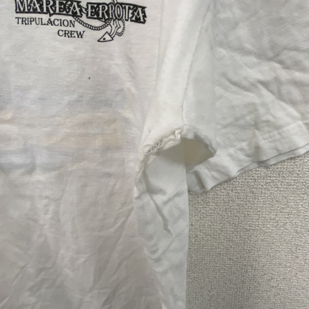 FIREEDX　半袖プリントTシャツ　船　白　ホワイト　古着