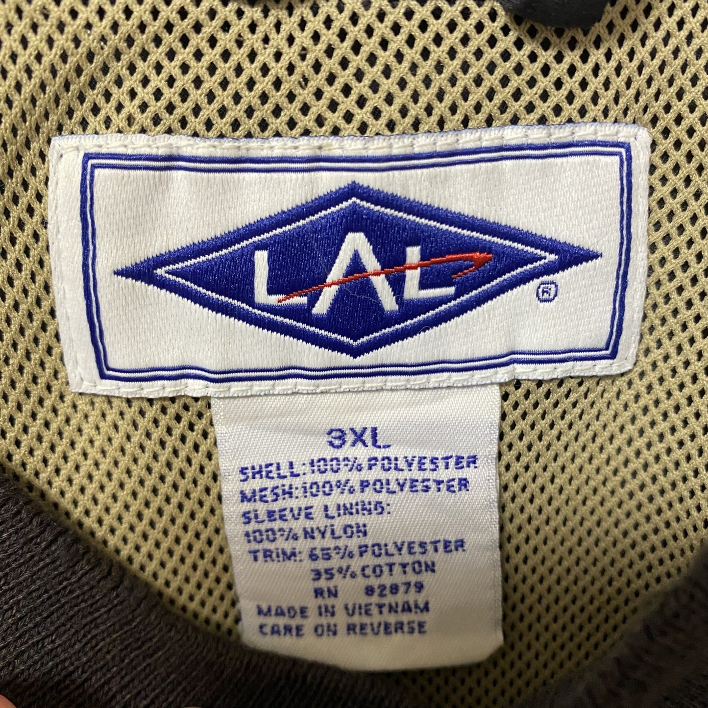 古着 used　LAL　長袖刺繍ナイロンプルオーバー　ウインドブレーカー　アイスホッケー　黒　Vネック　XXXLサイズ
