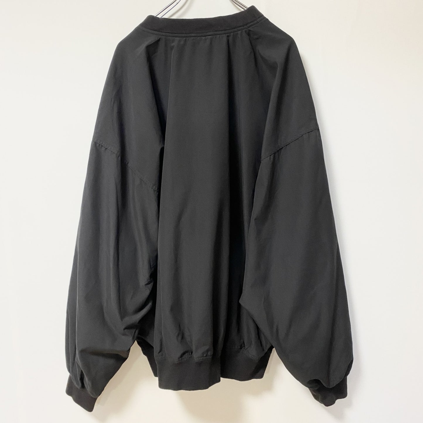 古着 used　LAL　長袖刺繍ナイロンプルオーバー　ウインドブレーカー　アイスホッケー　黒　Vネック　XXXLサイズ