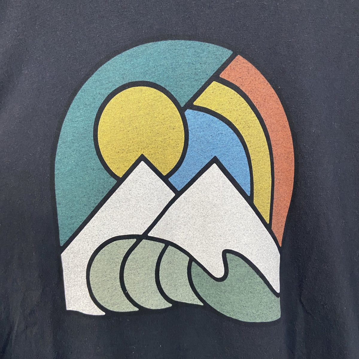 WOHVEN　半袖デザインプリントTシャツ　グラフィック　クルーネック　黒　ブラック　春夏服　Lサイズ　古着
