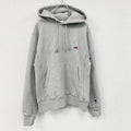 Champion　チャンピオン　リバースウィーブ　スウェットパーカー/フーディー　刺繍ロゴ　ワンポイント　現行　灰色　グレー　Sサイズ　古着