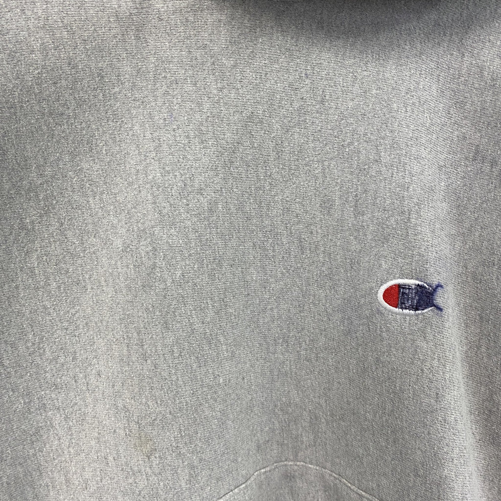 Champion　チャンピオン　リバースウィーブ　スウェットパーカー/フーディー　刺繍ロゴ　ワンポイント　現行　灰色　グレー　Sサイズ　古着