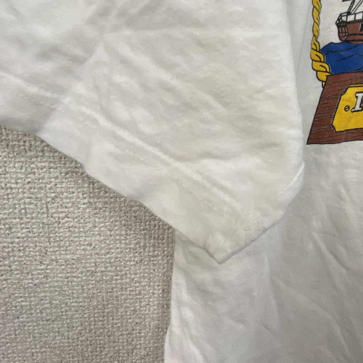 FIREEDX　半袖プリントTシャツ　船　白　ホワイト　古着