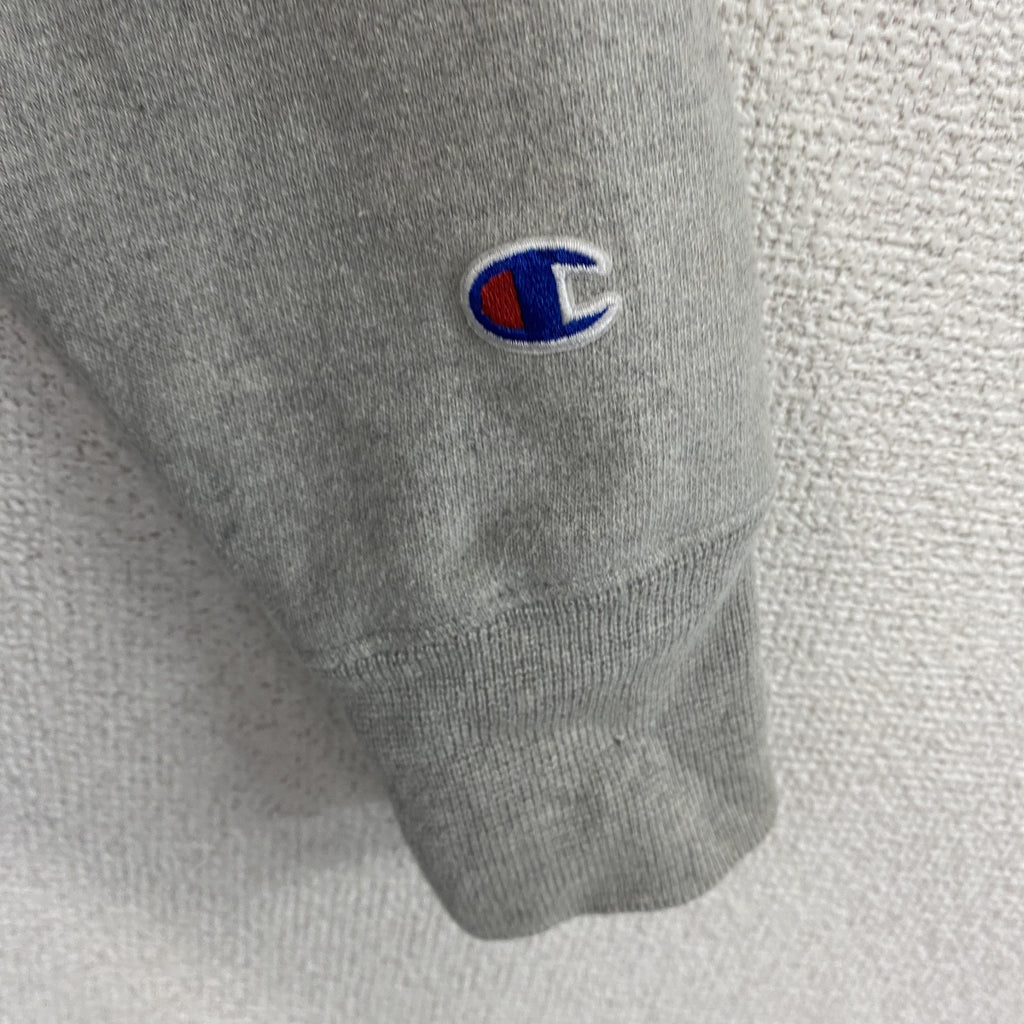 Champion　チャンピオン　リバースウィーブ　スウェットパーカー/フーディー　刺繍ロゴ　ワンポイント　現行　灰色　グレー　Sサイズ　古着