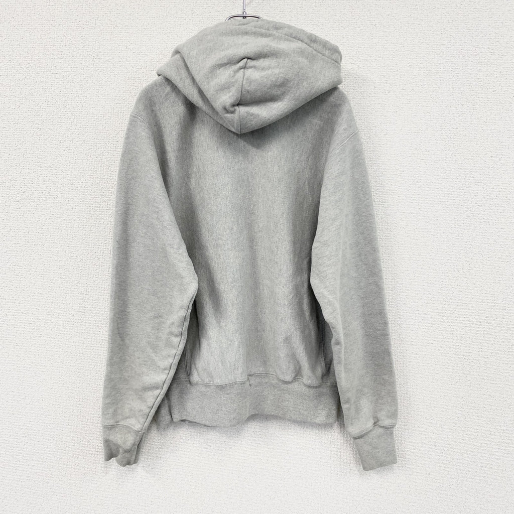Champion　チャンピオン　リバースウィーブ　スウェットパーカー/フーディー　刺繍ロゴ　ワンポイント　現行　灰色　グレー　Sサイズ　古着