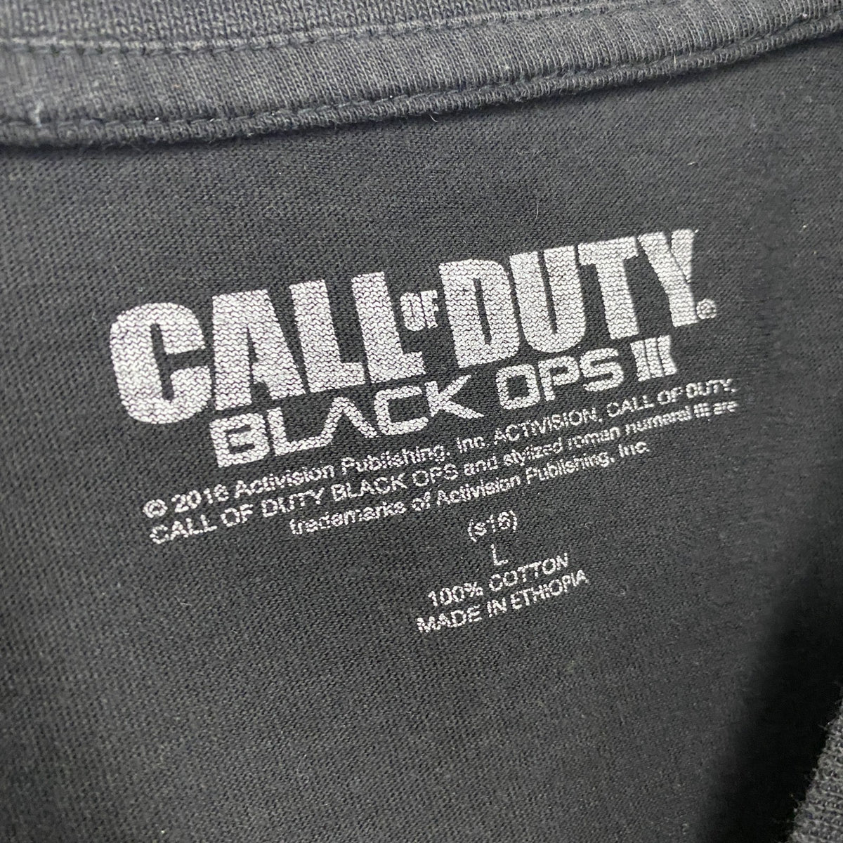 CALL OF DUTY　コールオブデューティー　半袖ゲームTシャツ　キャラクター　黒　ブラック　Lサイズ　古着