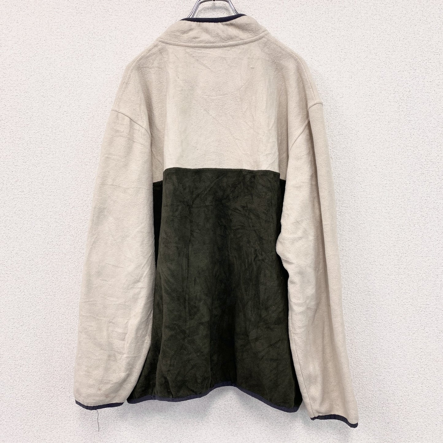 FIELD＆FOREST　ハーフボタンフリースプルオーバー　グリーン　ベージュ　XXLサイズ