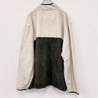 FIELD＆FOREST　ハーフボタンフリースプルオーバー　グリーン　ベージュ　XXLサイズ