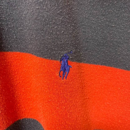 古着 used　Polo by Ralph Lauren　長袖ボーダー柄ポロシャツ　ワンポイント刺繍　ビックシルエット　XLサイズ