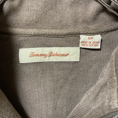 古着 used　Tommy　Bahama　長袖ハーフジップセーター　ニット　ハイネック　ワンポイント刺繍　秋冬服　Mサイズ　