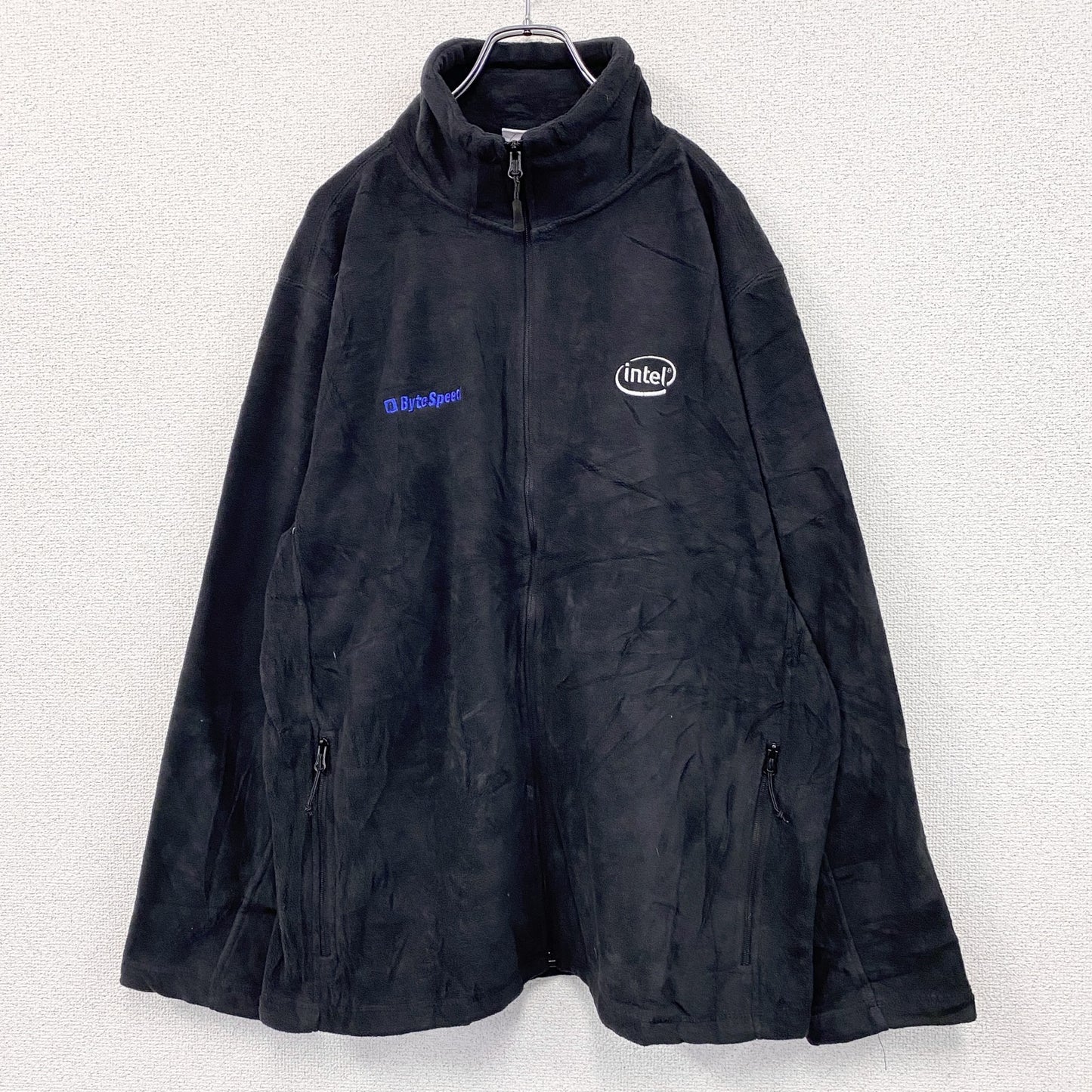 RUSSELL　ラッセル　フルジップフリースジャケット　刺繡　黒　ブラック　XLサイズ