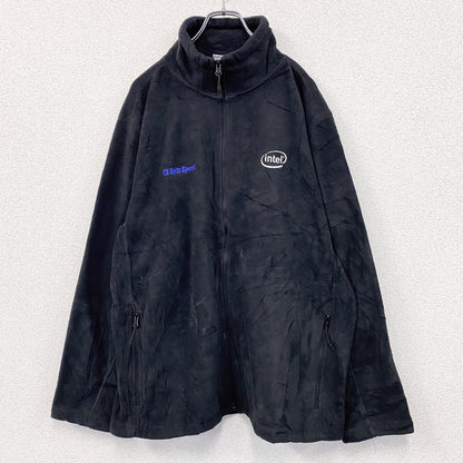 RUSSELL　ラッセル　フルジップフリースジャケット　刺繡　黒　ブラック　XLサイズ