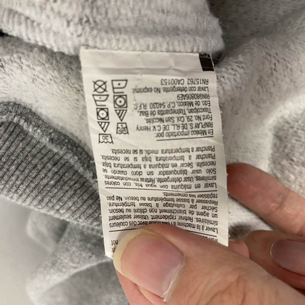 champion　チャンピオン　スウェットパーカー/フーディー　チェック柄　デカロゴ　現行　灰色　グレー　Lサイズ　古着