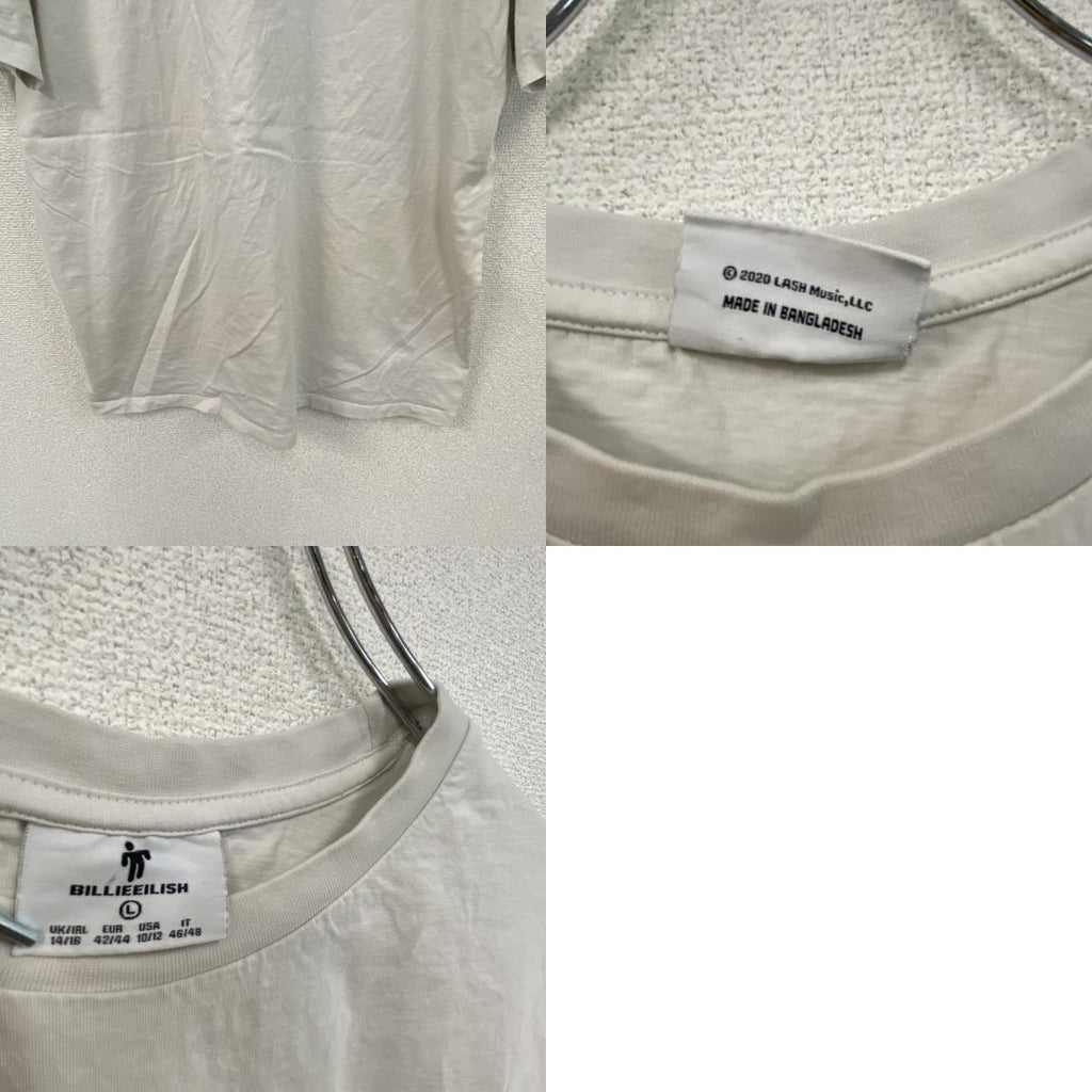 BILLIEEILISH　ビリー アイリッシュ　半袖プリントTシャツ　白　ホワイト　Lサイズ　古着