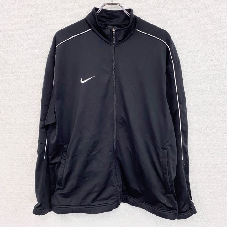 NIKE　ナイキ　トラックジャケット/ジャージ　刺繍ロゴ　黒　ブラック　XLサイズ