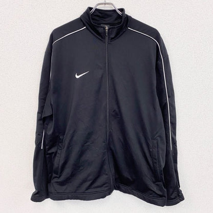 NIKE　ナイキ　トラックジャケット/ジャージ　刺繍ロゴ　黒　ブラック　XLサイズ