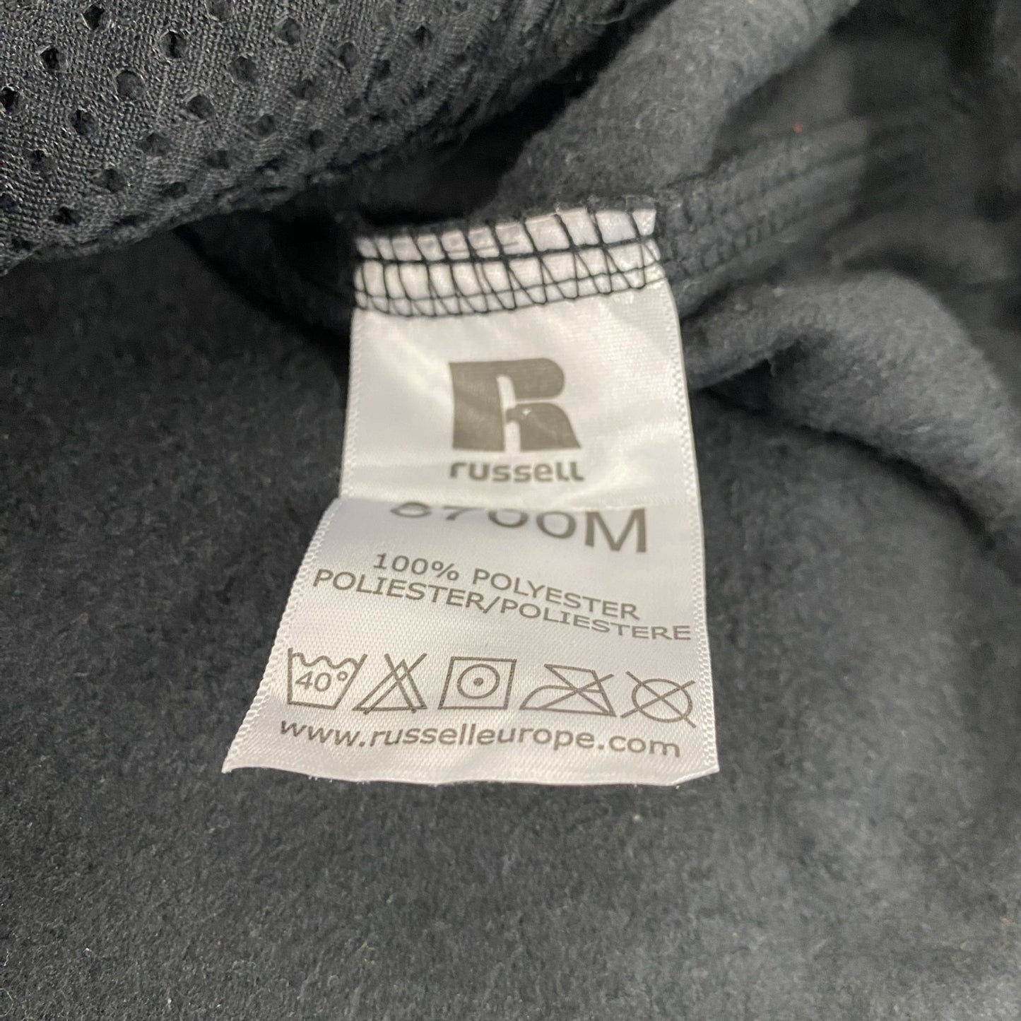 RUSSELL　ラッセル　フルジップフリースジャケット　刺繡　黒　ブラック　XLサイズ