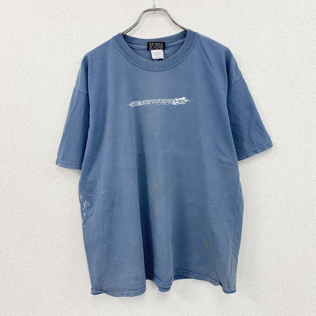Seventenths　セブンテンス　半袖プリントTシャツ　フェード　青　ブルー　XLサイズ　古着