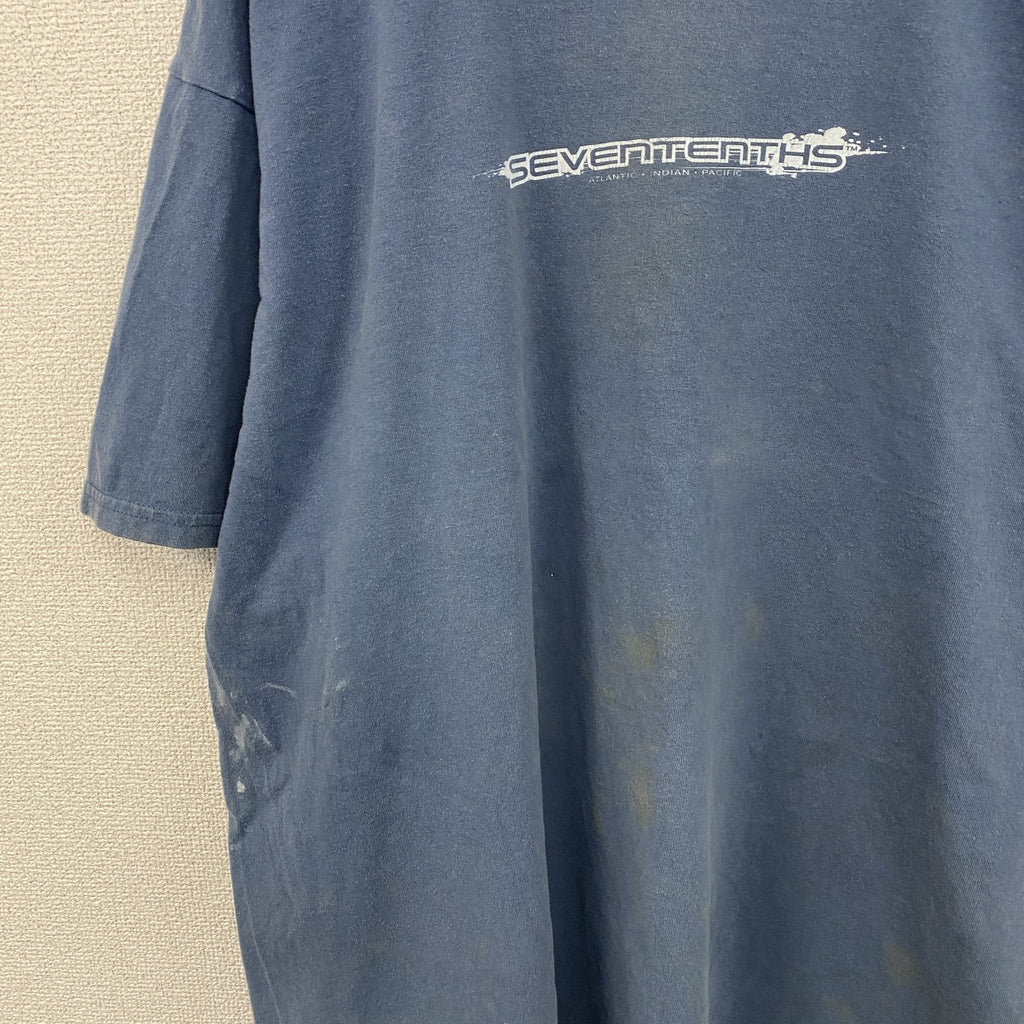 Seventenths　セブンテンス　半袖プリントTシャツ　フェード　青　ブルー　XLサイズ　古着