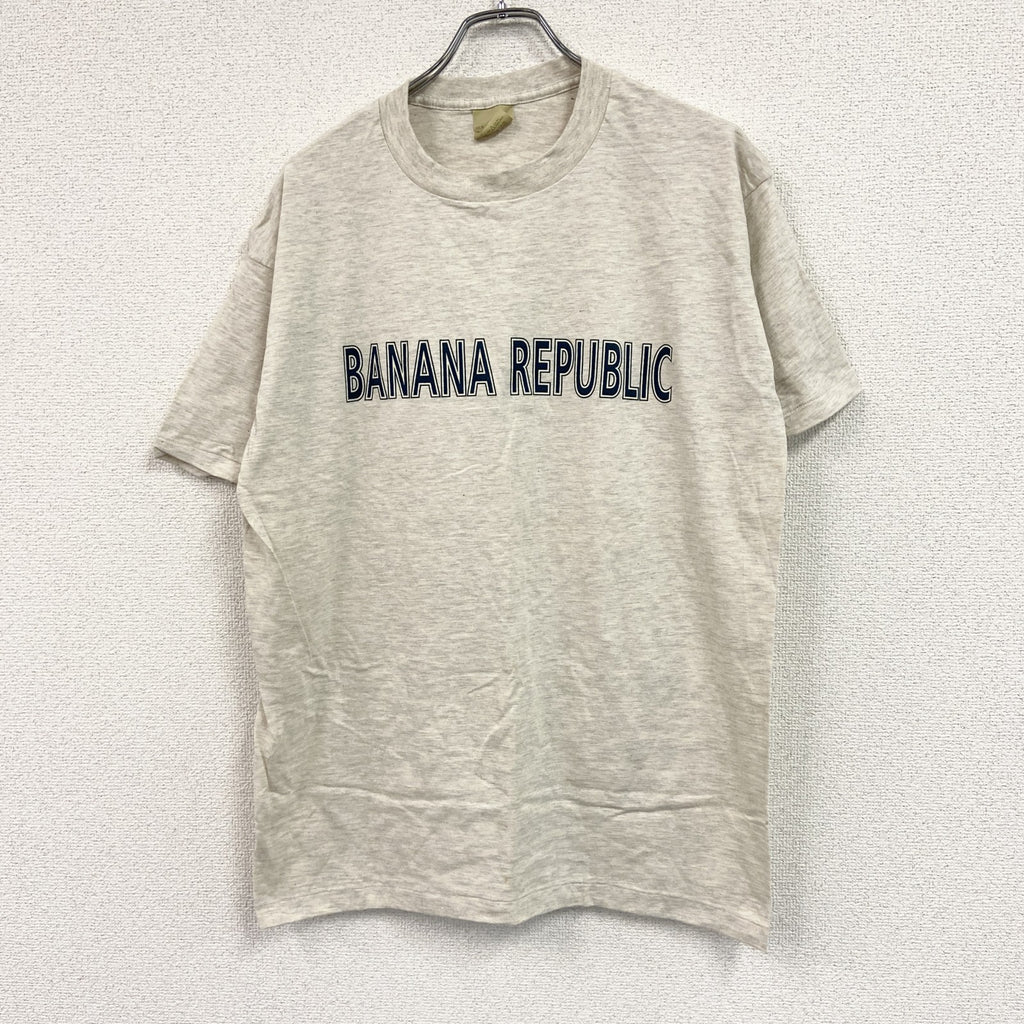 BANANA REPUBLIC　バナナリパブリック　半袖プリントＴシャツ　シングルステッチ　ベージュ　Mサイズ　古着