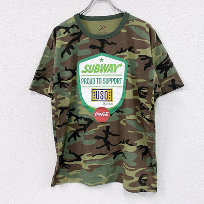 ROTHCO　半袖プリントTシャツ　サブウェイ　コカ・コーラ　迷彩柄　総柄　XLサイズ