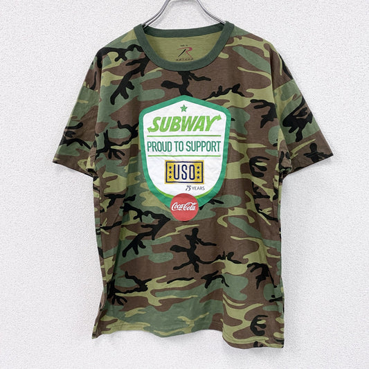 ROTHCO　半袖プリントTシャツ　サブウェイ　コカ・コーラ　迷彩柄　総柄　XLサイズ