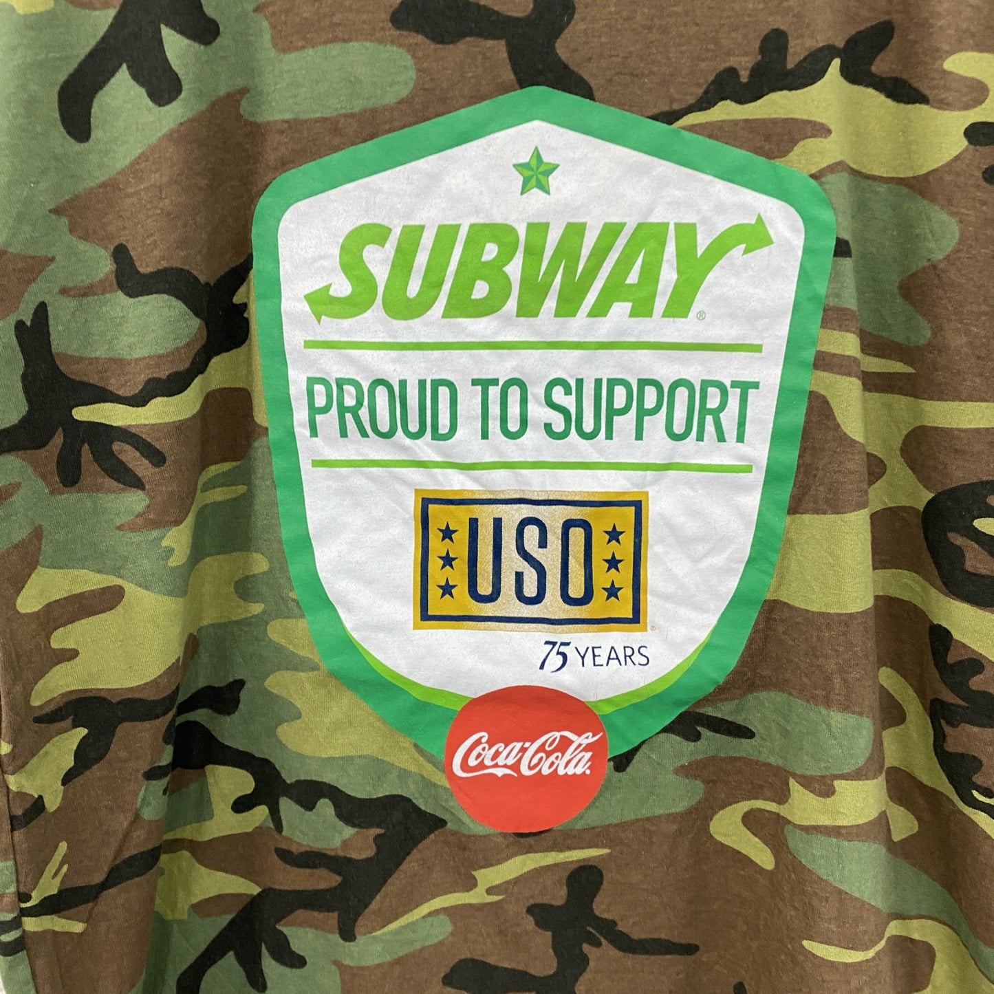 ROTHCO　半袖プリントTシャツ　サブウェイ　コカ・コーラ　迷彩柄　総柄　XLサイズ