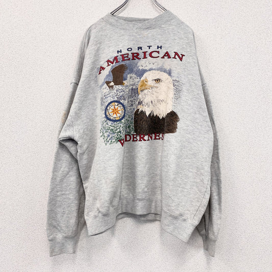 90s　GS sport　スウェット/トレーナー　ヴィンテージ　ライトグレー　XLサイズ