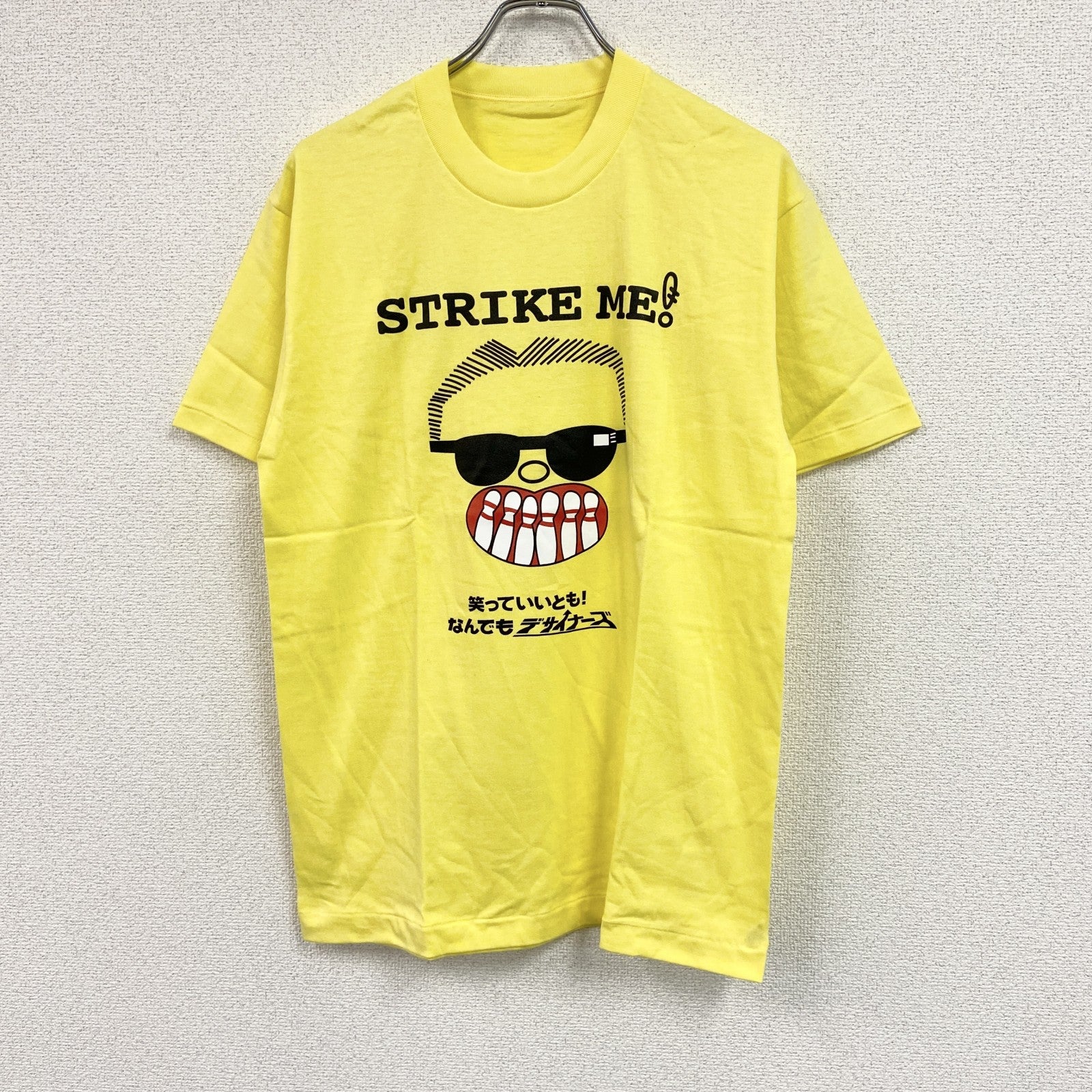 半袖プリントＴシャツ　笑っていいとも！　シングルステッチ　黄色　イエロー Tシャツ カットソー メンズ 古着