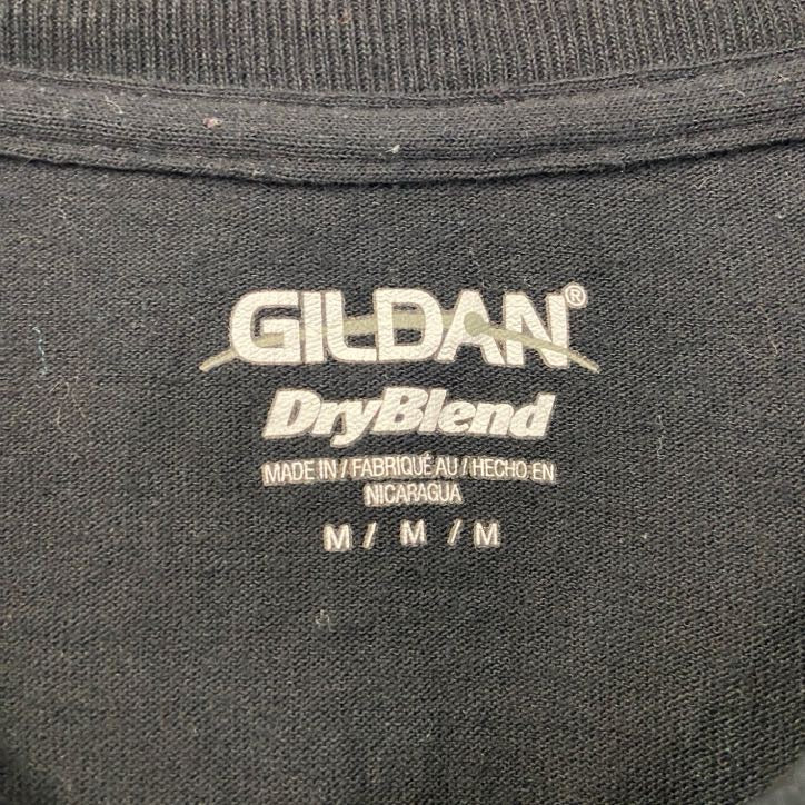 GILDAN　ギルダン　半袖ロゴプリントTシャツ　バレーボール　Dig Pink　黒　ブラック　Mサイズ　古着